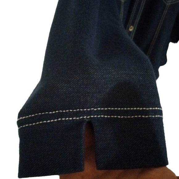 Embroidered Chambray Button Down Alfred Dunner Western Granniecore MP - Picture 5 of 12